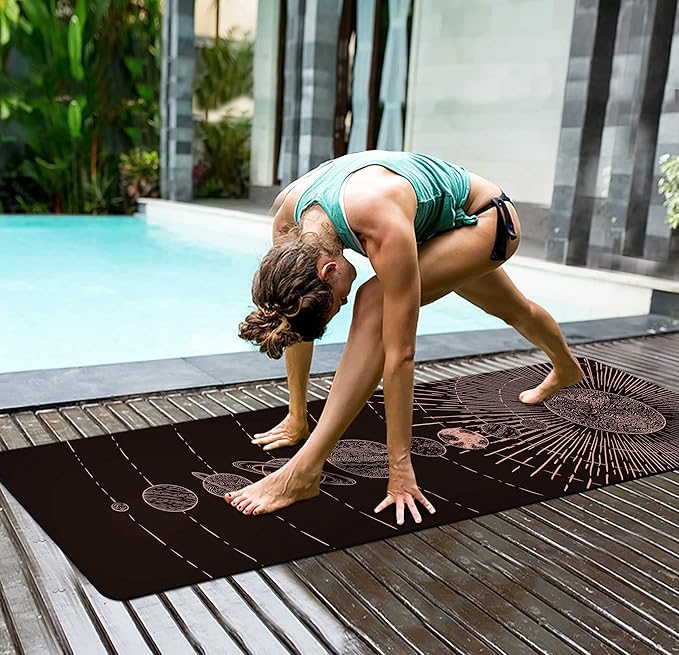 nuveti Yoga Mat Print Extra Thick TPE Non Slip Fitness Exercise Mat with Carrying Bag,72"x24" Extra Thick 6MM Exercise & Workout Mat for Yoga, Pilates Fitness and Floor Exercises