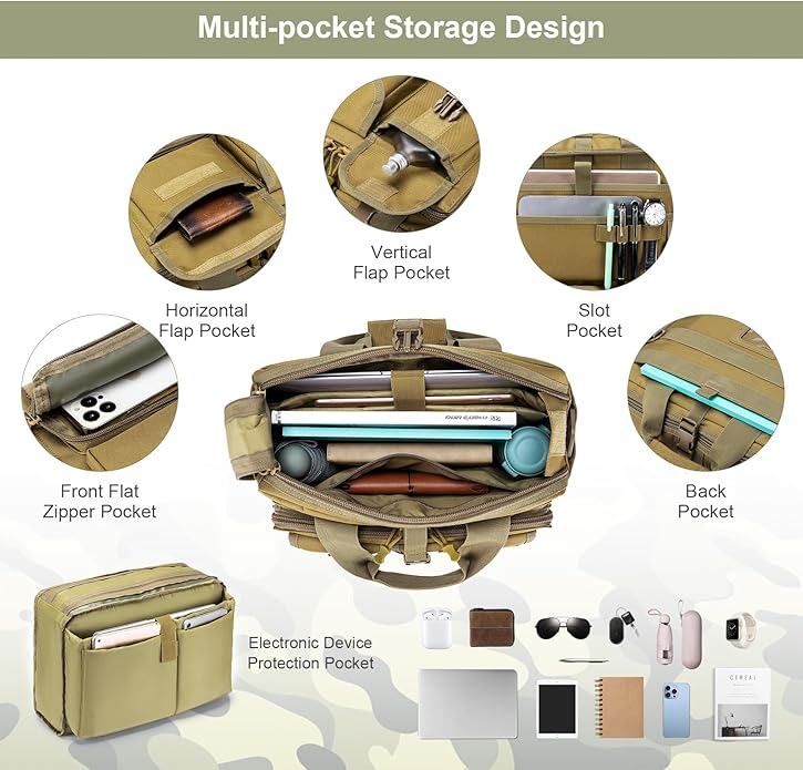 Stypos Tactical Messenger Bag Briefcase for Man Military Laptop Bag 14 Inch/15.6 Inch /17.3 Inch Messenger Shoulder Work Bag