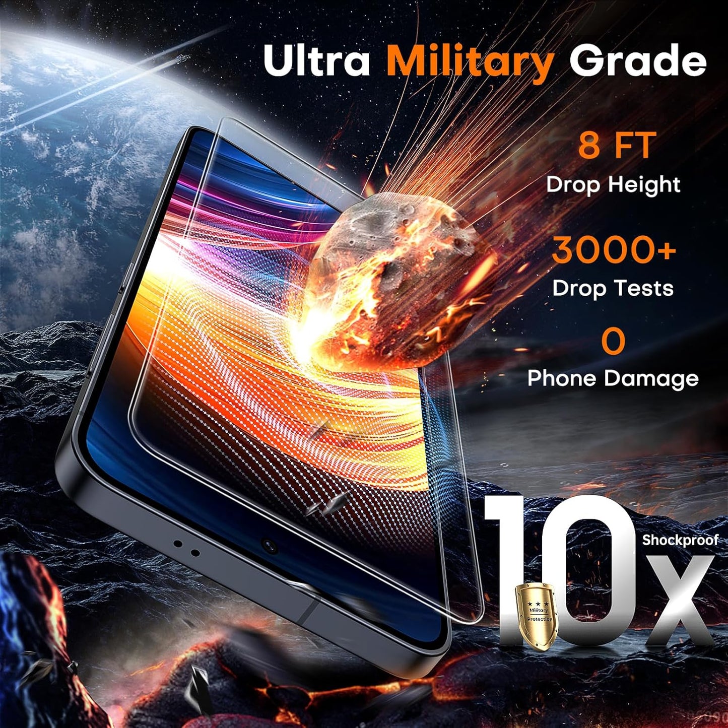 TOCOL for Samsung Galaxy S25 Screen Protector [9H Hardness] [Military Grade Shatterproof] HD Tempered Glass 2 Pack