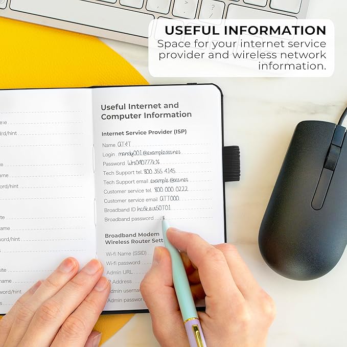 Clever Fox Password Book – Alphabetized Internet Address & Password Organizer - Computer & Website Password Keeper Notebook – Log-In Password Journal – Pocket, 6.2x3.5″, Hardcover (Black)