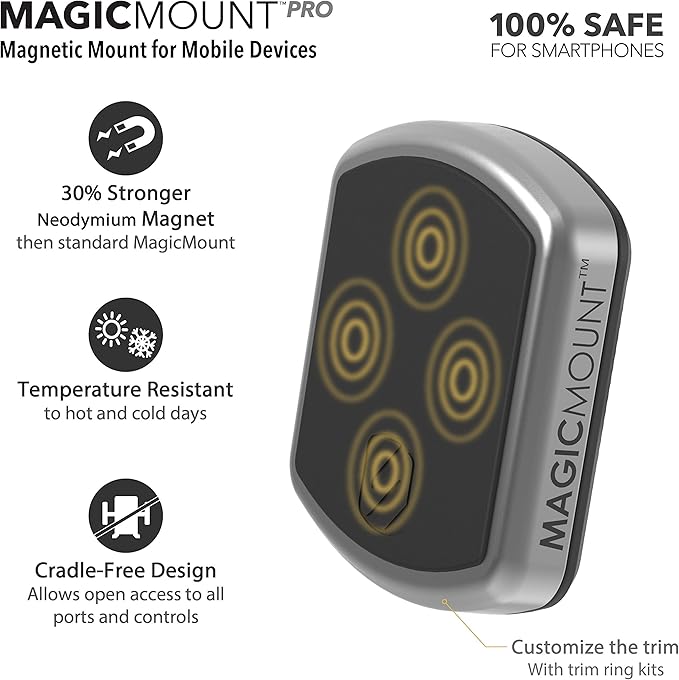Scosche MWPDB MagicMount Pro Magnetic Car Phone Holder - Strong Magnet Mount for iPhone and Android - Secure Magnetic Mount for Car Window/Dash - Universal 360° Adjustable Mobile Cell Holder