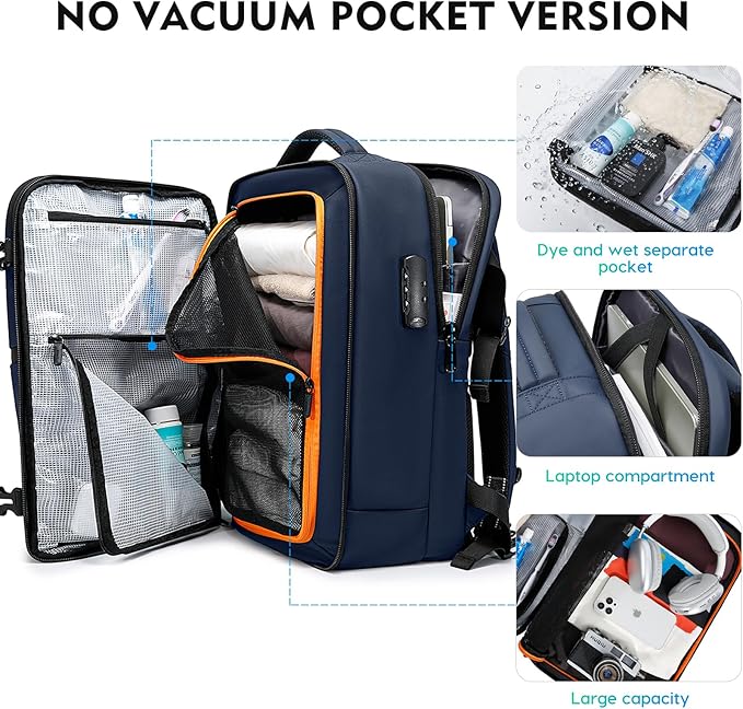 BANGE Travel Backpack with TSA lock version can hold 15.6 inch Laptop suitable Daily Commute and Overnight Flight Approved Anti-theft Bag