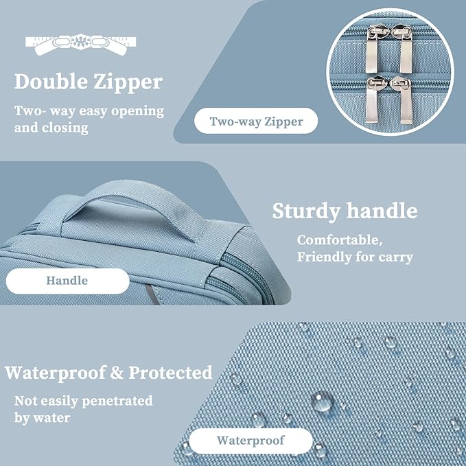 Lanola Electronic Organizer,Travel Cable Organizer Bag Pouch Electronic Accessories Carry Case Portable Double Layers Storage Bag for Cable,Cord,Charger,Phone,Earphone,Power Bank,Memory Cards - Black