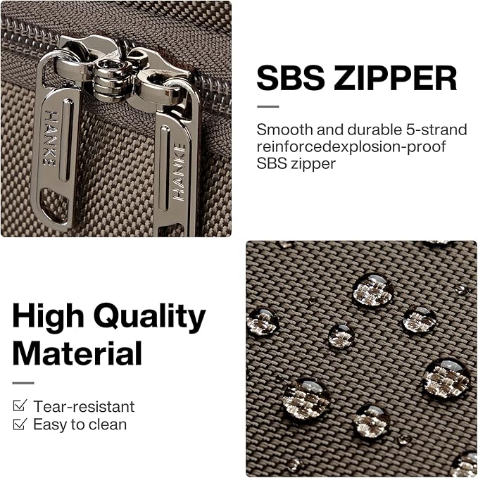 Hanke Large Expandable checked Luggage Suitcases with Wheels Foldable Duffle Bag for Travel suitcase for Women Men Garment Bag（Coffee）