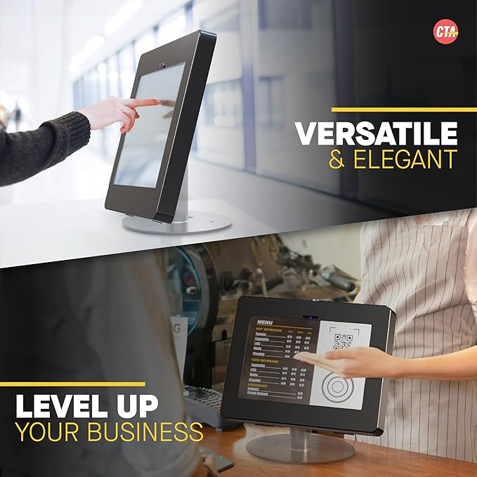 Locking iPad Wall Mount – CTA Anti-Theft Tablet Wall Mount For iPad 10th Gen 10.9-inch - iPad 7th/8/9 Gen - iPad Air 4 - Galaxy Tab - Lenovo Tab 4 - Zebra Tablets & More - Black - (PAD-PARAW)