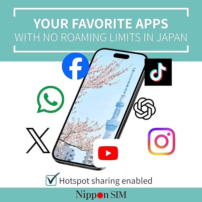 [eSIM] Japan eSIM 30 Days Data Only SIM | 10GB High-Speed 4G LTE + Unlimited Data at Reduced Speed | No Roaming Needed for Faster, Safer Access | Hotspot tethering Supported | Docomo | Made in Japan