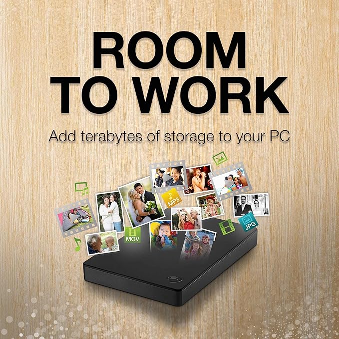 Seagate Portable 1TB External Hard Drive HDD – USB 3.0 for PC, Mac, PlayStation, & Xbox, 1-Year Rescue Service (STGX1000400) , Black