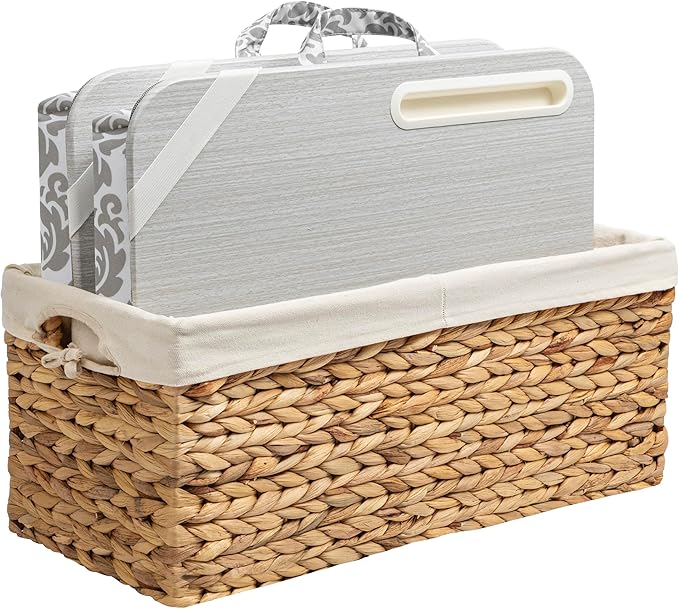 LAPGEAR Designer Lap Desk 2-Pack with Storage Basket, Phone Slot & Device Ledge – Gray Damask – Fits Laptops up to 15.6" – Style No. 70424