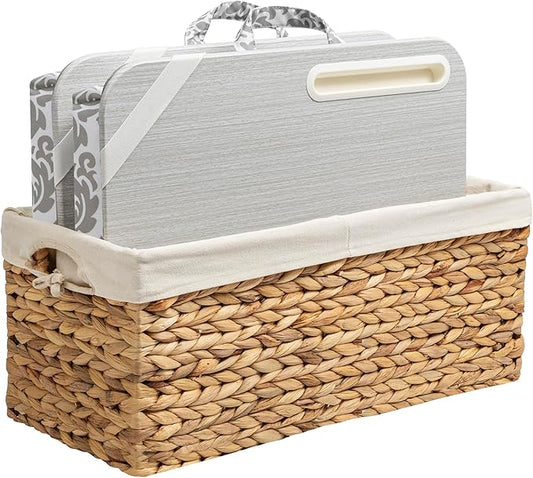 LAPGEAR Designer Lap Desk 2-Pack with Storage Basket, Phone Slot & Device Ledge – Gray Damask – Fits Laptops up to 15.6" – Style No. 70424