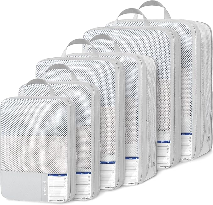 8 Set/6 Set/4 Set Compression Packing Cubes for Travel, Lightweight Vacation Travel Essentials, Travel Accessories for Suitcase Organizer Bags Set, Durable Luggage Organizer