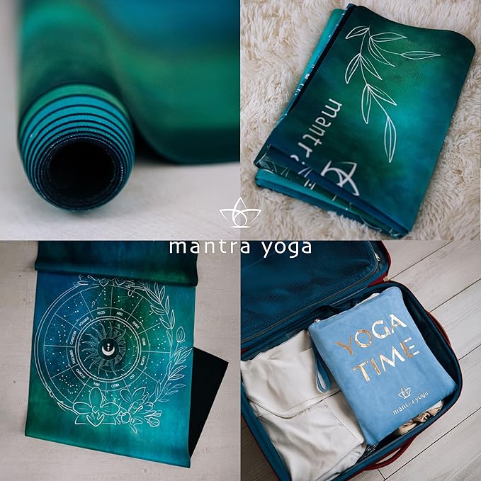 Mantra Yoga Travel PRO 1.5mm - Foldable Fitness & Exercise Mat with Bag | Lightweight, Compact & Eco-Friendly | Non-Slip & Washable | For All Types of Yoga | 72" L x 24" W | 2.6 lbs