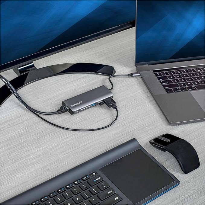 StarTech.com USB C Multiport Adapter - USB-C Travel Dock to 4K HDMI, 3x USB 3.0 Hub, SD/SDHC, GbE, 60W PD 3.0 Pass-Through - Portable USB-C Mini Docking Station USB Type-C/Thunderbolt 3 (DKT30CSDHPD3)