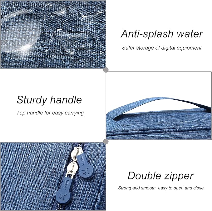 VOCUS Electronics Organizer Travel Cable Organizer Bag for Electronics Accessories, Portable Tech Carring Large Storage Case for Charger, Cord, Power Bank, Hardware