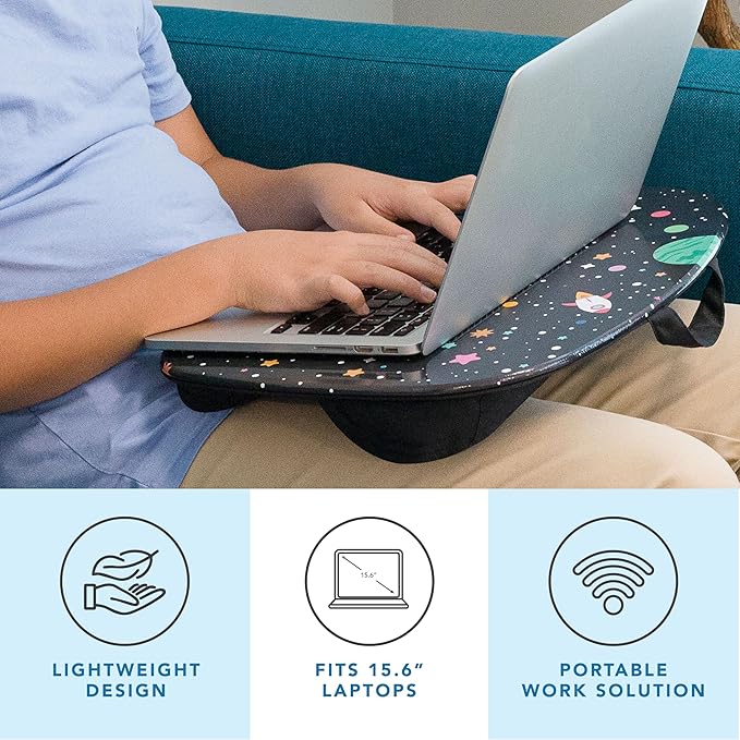 LAPGEAR MyStyle Portable Lap Desk with Cushion - Space Odyssey - Fits up to 15.6 Inch Laptops - Style No. 45337