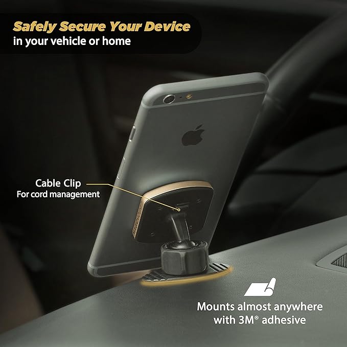 Scosche MPD2PK-UB MagicMount Pro Magnetic Car Phone Holder - Strong Magnet Mount for iPhone and Android - Secure Magnetic Mount for Car - Universal 360° Adjustable Mobile Cell Holder - 2-Pack