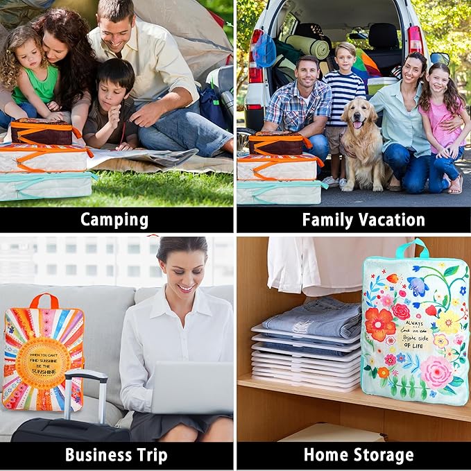 Compression Packing Cubes for Travel, 6 Set Natural Life Luggage Organizers, Lightweight Waterproof Expandable/Compression Bags Bohemia Smell Proof Travel Packing Cubes for Suitcases