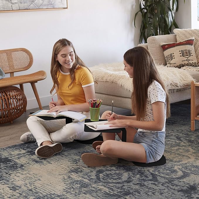 ECR4Kids The Surf Portable Lap Desk, Flexible Seating, Black, 10-Pack