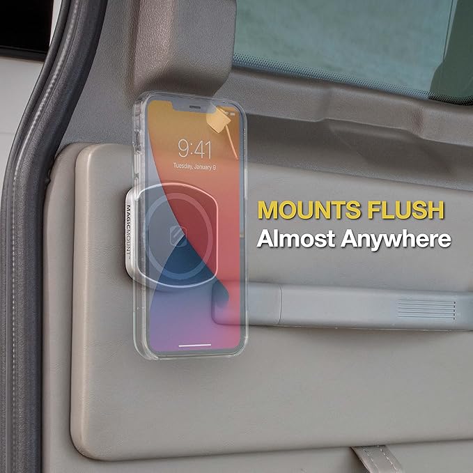 Scosche MP2FM-XCES0 MagicMount Pro2 Universal Flush Magnetic Cell Phone Car Mount Kit Compatible with MagSafe, iPhones, Galaxy, Pixel & All Smartphones