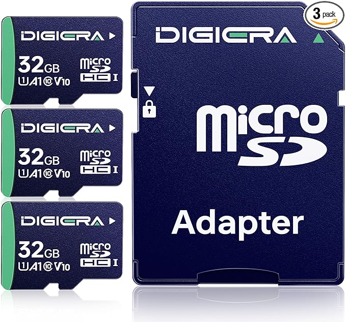 32GB CT100 microSDHC UHS-I Memory Card with Adapter - up to 100MB/s, C10, U1, V10, Full HD, A1, Micro SD Card for Smartphones, Tablets, Cameras, Gaming Consoles, and Drones (3 Pack)