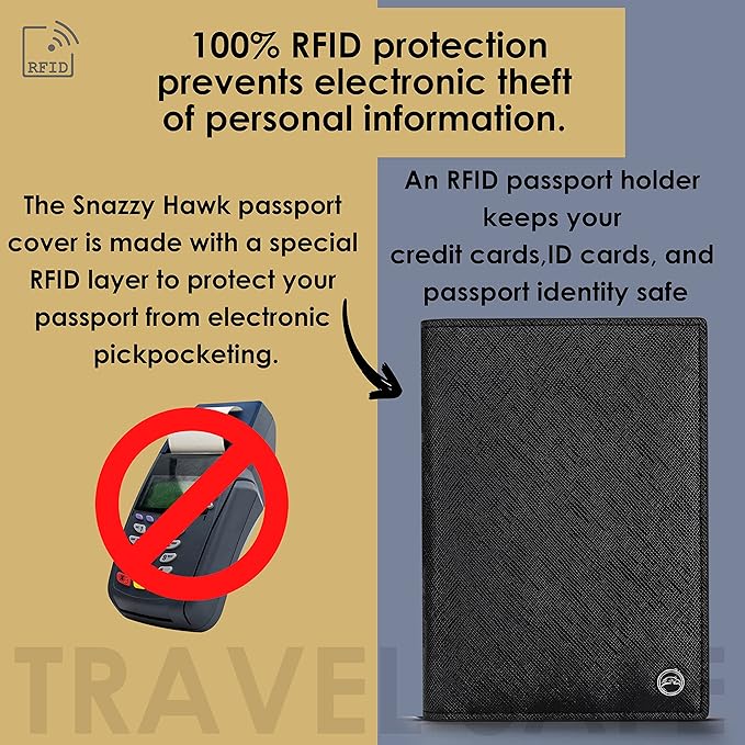 2 Passport Holder - Travel Essentials, RFID Blocking Wallet Credit Card Organiser, Plain Accessories Slim Cover For Men & Women
