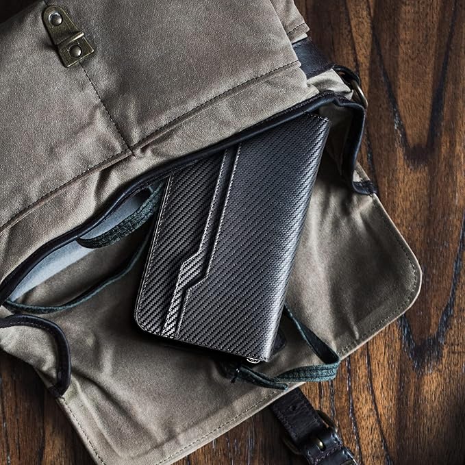 Polare Full Grain Leather Family Travel Passport Wallet and Documents Organizer RFID Blocking Case Holder Fits 6 Passports for Men and Women