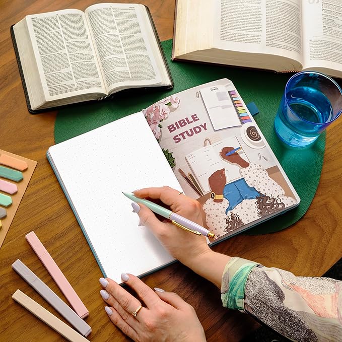 Clever Fox Bible Study Journal – Church Notes Notebook – Note Taking & Journaling Kit – Faith Based Religious Gifts & Accessories (Aquamarine)