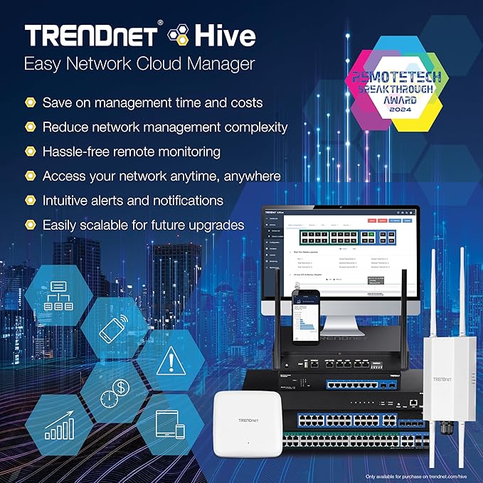 TRENDnet AX1800 Dual Band WiFi 6 PoE+ Access Point, TEW-921DAP, 1201Mbps (5GHz) + 567Mbps (2.4Ghz), NDAA & TAA Compliant, MU-MIMO, Client Bridge, Supports up to WPA3 Encryption, White