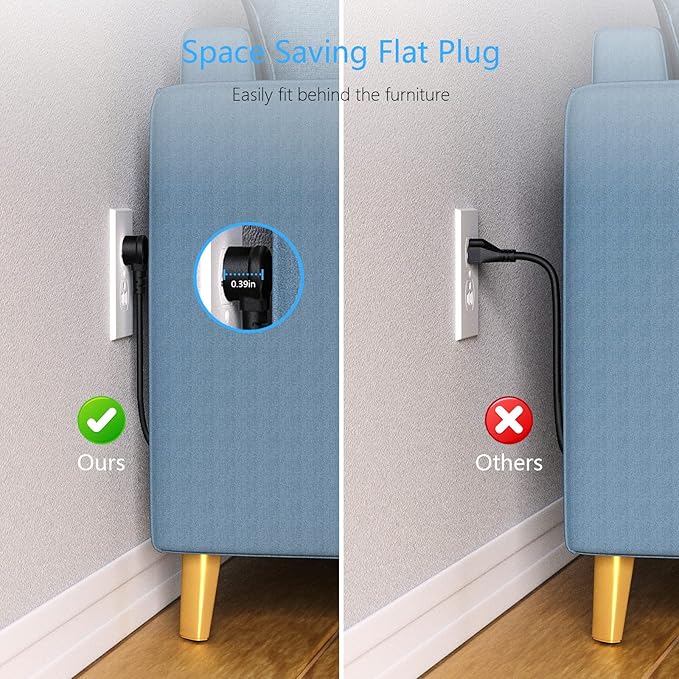 BESTEK Power Strip with USB, Vertical Cube Mountable Power Outlet Extender with 3 Outlets, 3 USB & 1 Type-C PD20W Ports, 5-Foot Extension Cord and Detachable Base for Easy Mounting (Black)