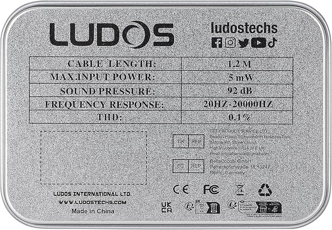 LUDOS Ultra Wired Earbuds in-Ear Headphones, 5 Years Warranty, Earphones with Microphone, Noise Isolating Ear Buds, Memory Foam for iPhone, Samsung, School Students, Kids, Women, Small Ears - Pink