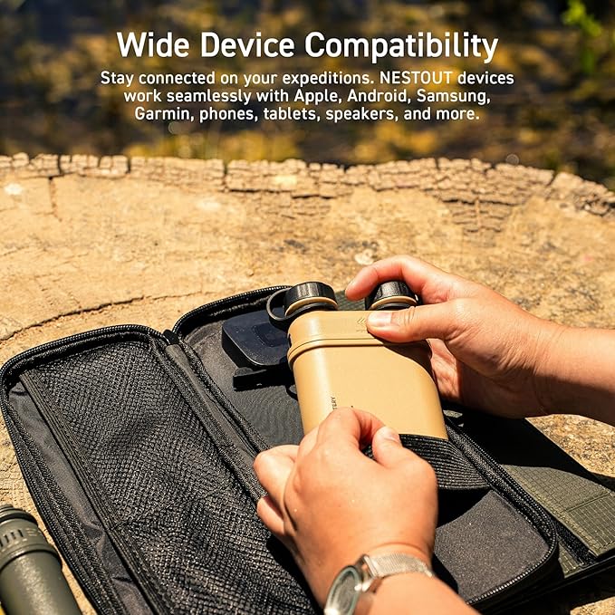 ELECOM NESTOUT Rugged Power Bank, 15000mAh Outdoor Charger, 32W USB C Fast Charging PD, Waterproof IP67, Heavy Duty Shockproof, Tactical Battery Pack for iPhone Tablet Hiking Camping Survival (Gray)