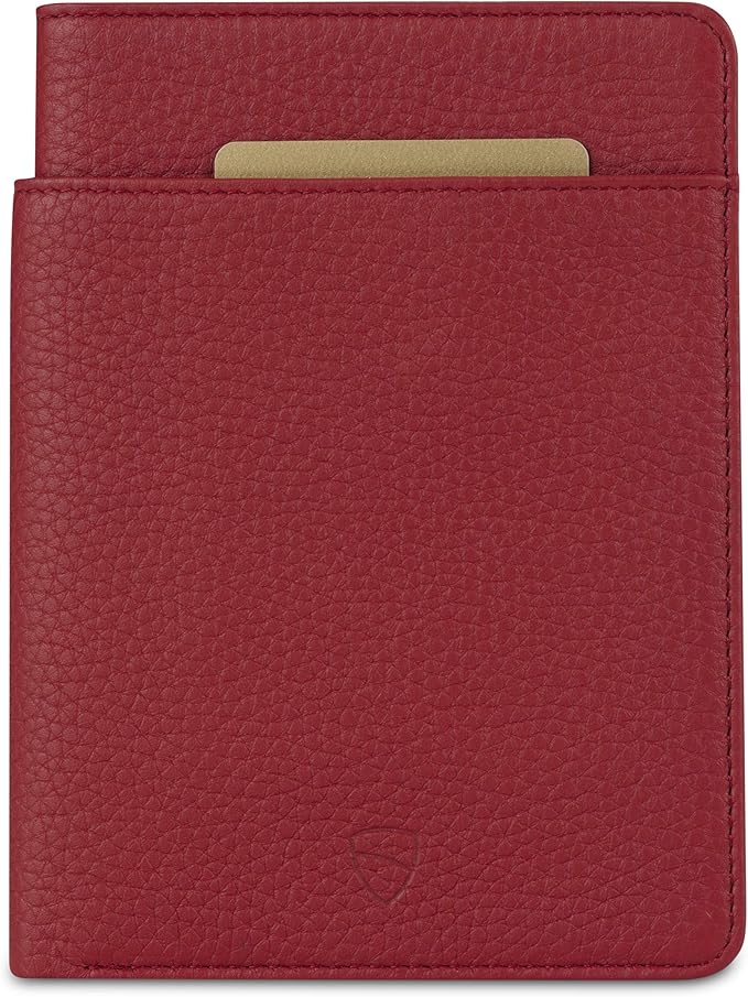 Vaultskin Leather Passport Holder, Slim RFID Blocking Travel Wallet for Men and Women, Fits Passport, Credit Cards, ID, Cash, Passport Cover Ideal Travel Accessories with Gift Box (Kensington)
