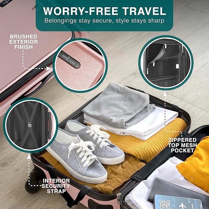 28 Inch Luggage with Spinner Wheels, Hard Shell Suitcase with TSA Locks for Luggage, Travel Large Suitcase, Expandable Hard Shell Suitcases, Pink