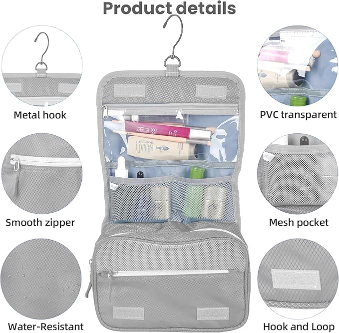 8 Set Expandable Compression Packing Cubes for Suitcases Travel Essentials Carry On Waterproof Storage Bag With Dry And Wet Separation Grey