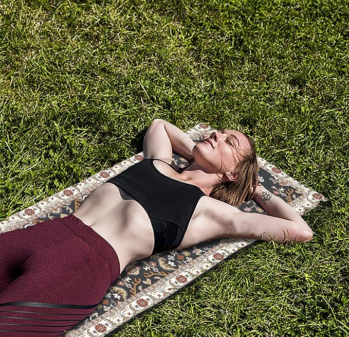 nuveti Yoga Mat Print Extra Thick TPE Non Slip Fitness Exercise Mat with Carrying Bag,72"x24" Extra Thick 6MM Exercise & Workout Mat for Yoga, Pilates Fitness and Floor Exercises