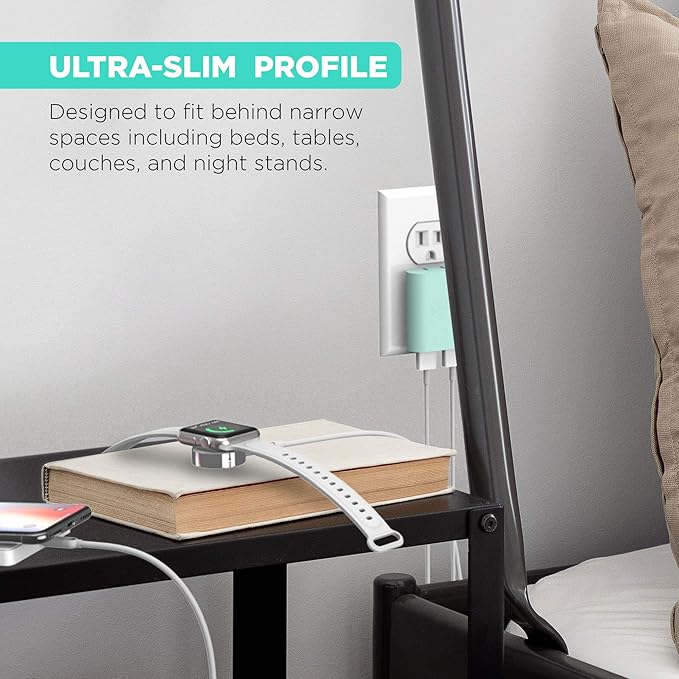 iHome 2-Port USB Wall Charger, AC Pro Multiport Plug Adapter, Phone Charging Block with Dual Ports, Flat Wall Adapter for Home & Travel