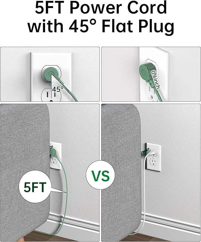 Power Strip with USB Ports 35W, 4 AC Outlets Surge Protector 2500J, 6 Ports PD USB Charger Station, 4.9ft Extension Cord for Home/Office/Travelling Essentials