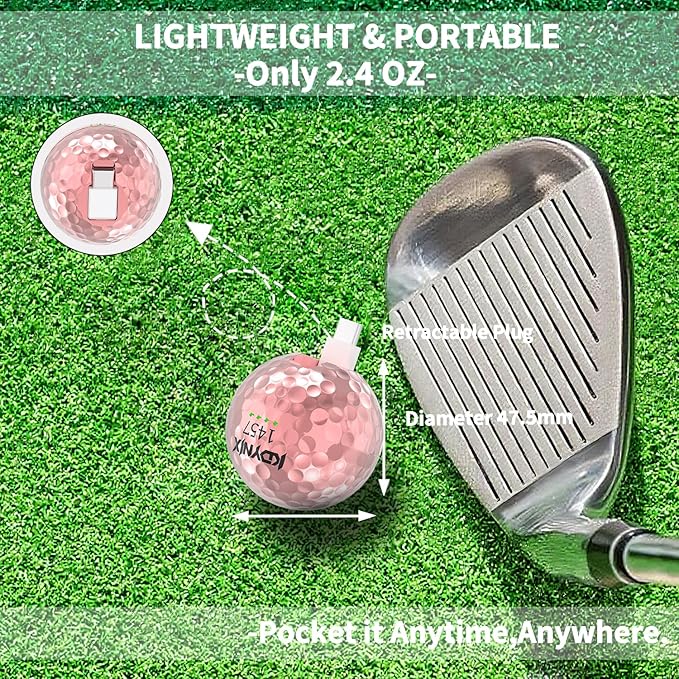 2000mAh Creative Golf Ball Power Bank, Emergency Mini Power Portable Charger USB-C, Compatible with iPhone15,16，17,15 Plus,15 Pro Max, Gift for Golf Lover Men Women (Rose Gold Power Bank)