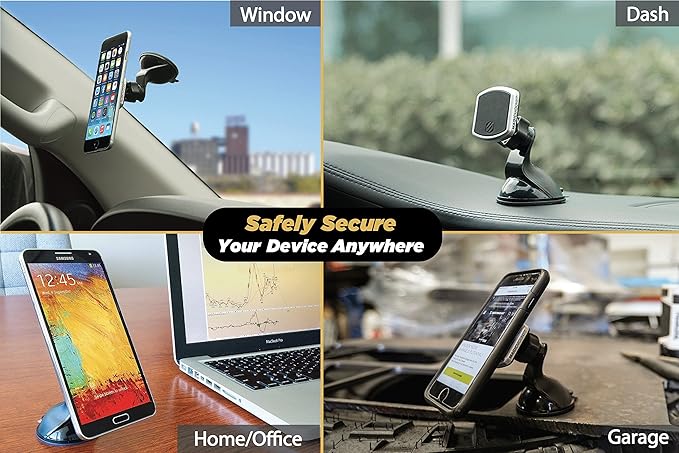 Scosche MWPDB MagicMount Pro Magnetic Car Phone Holder - Strong Magnet Mount for iPhone and Android - Secure Magnetic Mount for Car Window/Dash - Universal 360° Adjustable Mobile Cell Holder