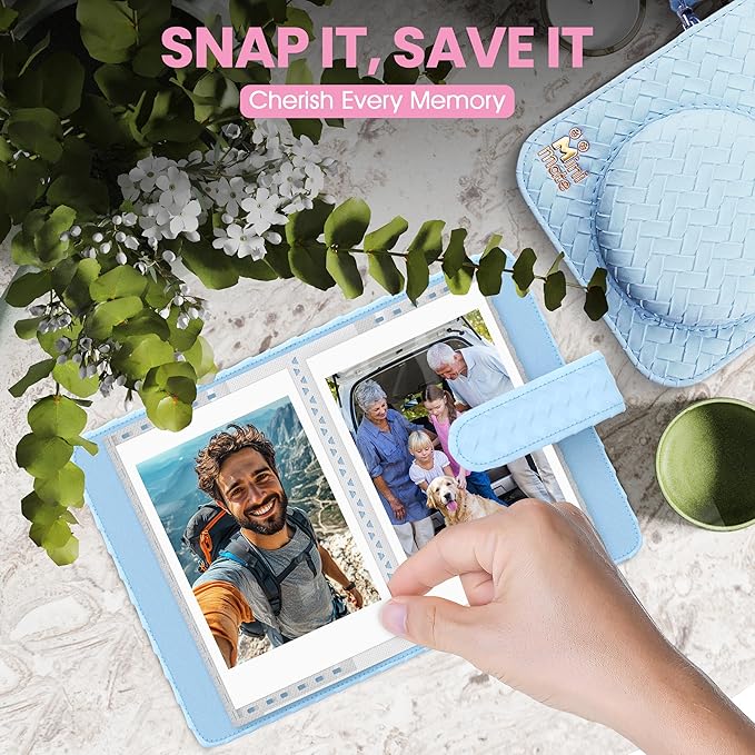 Fujifilm Instax Mini 12 Instant Camera Pastel Blue + Minimate Custom Designed Case + Fuji Instax Film 10 Sheets & Album