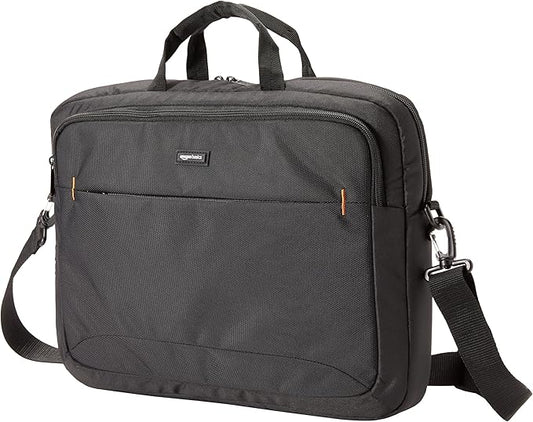 Amazon Basics 17.3-Inch Laptop Shoulder Bag, Fits Dell, HP, ASUS, Lenovo, MacBook Pro and more, Black