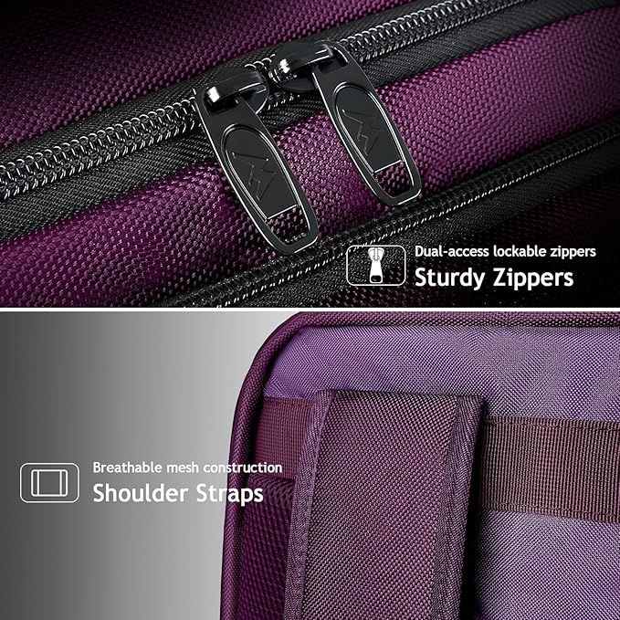 MATEIN Travel Backpack for Women, Extra Large 40L Carry on Backpack with USB Charge Port, Water Resistant College Bag Computer Bag Gifts for Women & Men Fits 17.3 Inch Laptop, Purple