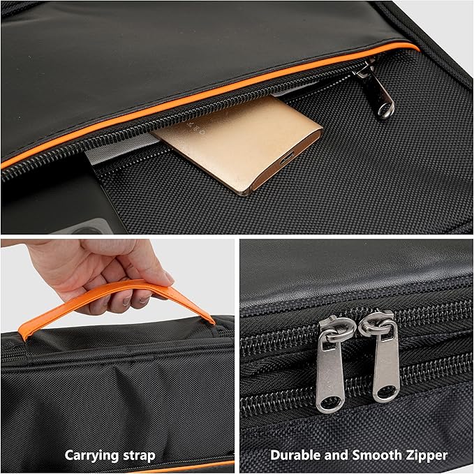 Electronics Accessories Organizer Bag, Waterproof Double Layer Travel Cable Organizer Case for Cords, Charger, Power Bank, Hard Drive, Mouse – Shockproof Tech Storage Pouch for Travel & Home (Black)