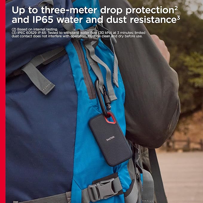 SanDisk 8TB Extreme Portable SSD - Up to 1050MB/s, USB-C, USB 3.2 Gen 2, IP65 Water and Dust Resistance, Updated Firmware - External Solid State Drive - SDSSDE61-8T00-G25