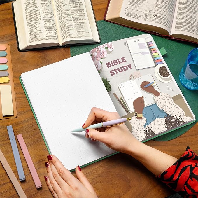 Clever Fox Bible Study Journal Large – Church Notes Notebook – Note Taking & Journaling Kit – Faith Based Religious Accessories, 7x10” (Mint Cream)