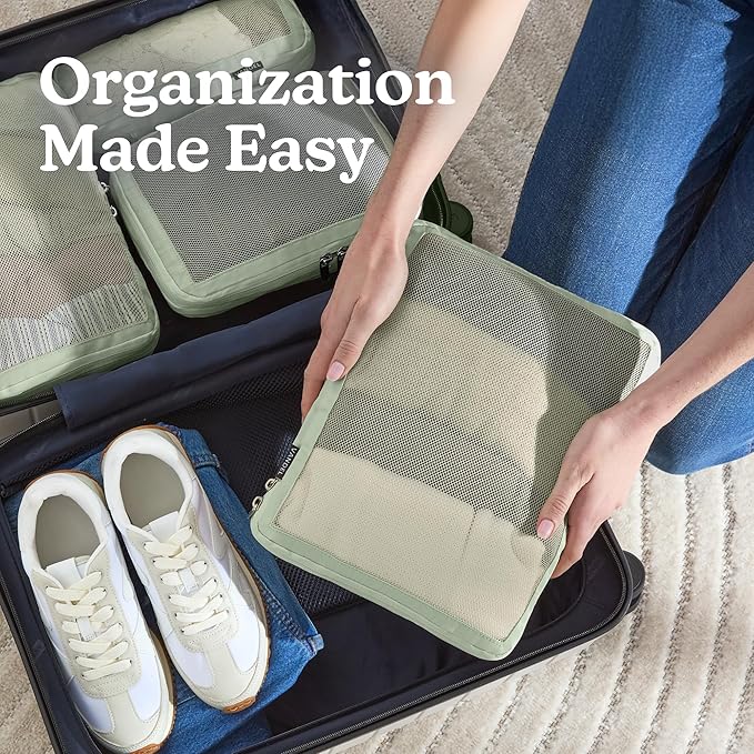 Vandel Space-Saving Compression Packing Cubes for Women, Men, Compressible Carry On Suit Case Organizer Luggage Packing Cubes for Travel Organizer Bags for Luggage and Backpacks, Suitcase Cube