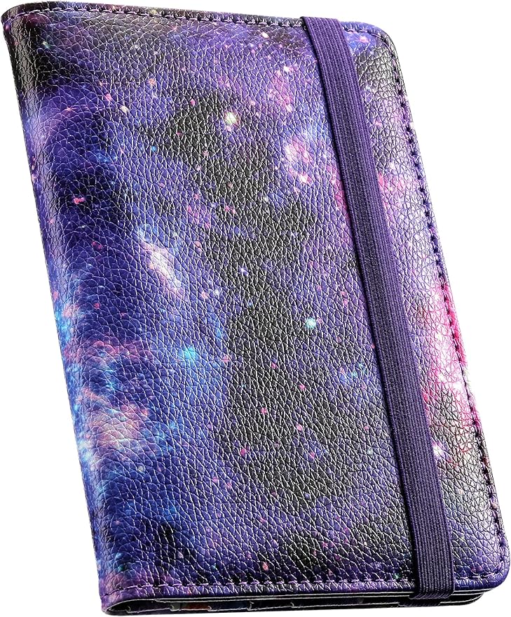 Mymazn RFID Passport Holder Women Passport and Vaccine Card Wallet Combo Passport Case with RFID Blocking Passport Cover with Clear Pocket Passport Wallet for Vaccination Card Holder (Starry)