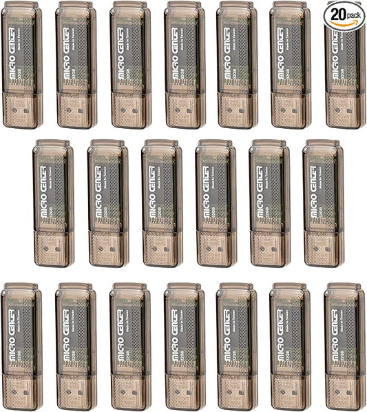 INLAND Micro Center Super Speed 20 Pack 32GB USB 3.0 Flash Drive Memory Stick Thumb Drive Data Storage Jump Drive Bulk, Much Faster Than USB2.0 Flash Drive, Brown