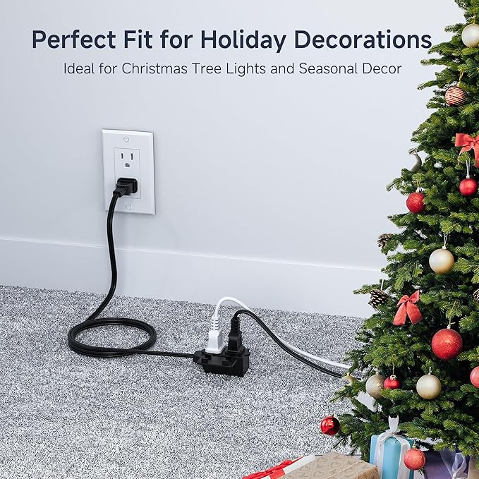 [UL Listed] Cable Matters 16 AWG 2 Prong Extra Long Extension Cord 25 ft, 13A 3-Outlet Extension Cords with Tamper Guard, 13 Amp, 1625 Watts, Black