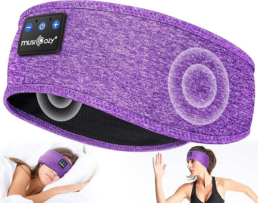 MUSICOZY Sleep Headphones Bluetooth 5.4 Headband, Wireless Earphones Music Sleep Earbuds Sleeping Eye Mask with HD Stereo Speakers for Workout Running Travel Yoga, Ideal Gifts for Women Men