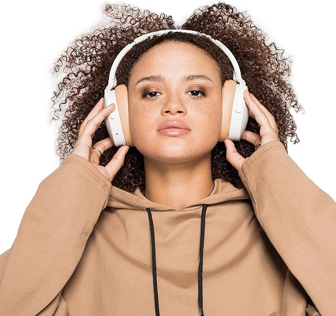 Skullcandy Hesh ANC Wireless Over-Ear Bluetooth Headphones, Active Noise Cancelling, Up to 22 Hrs Battery, Foldable Lightweight Design, Microphone for iPhone Android - Mod White